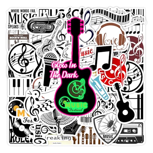 Music Themed Glow in The Dark Stickers
