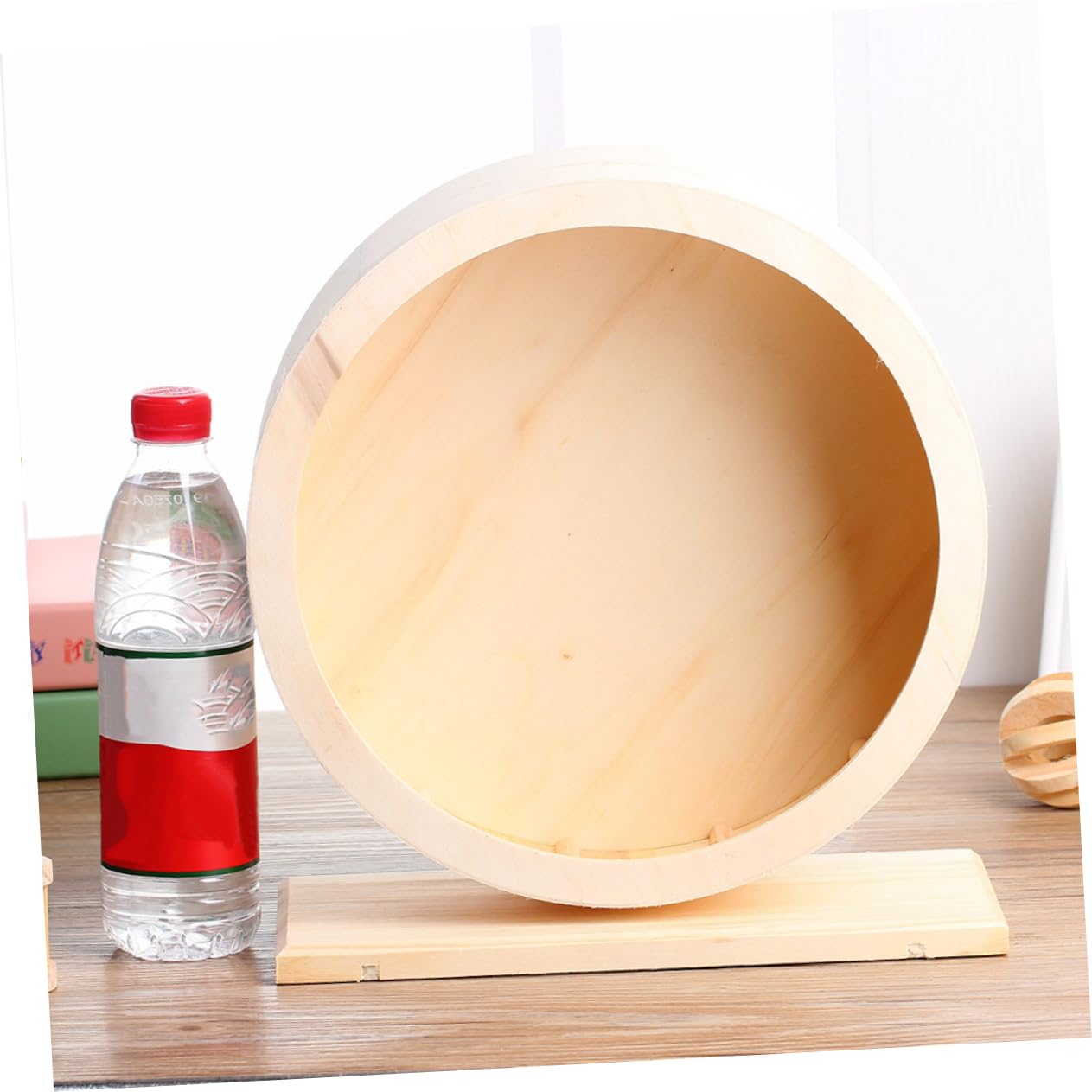 Sosoport Roue d'exercice pour Hamster - Roue d'exercice en Bois avec Support pour Jouets sans Danger pour Les Cochons d'Inde