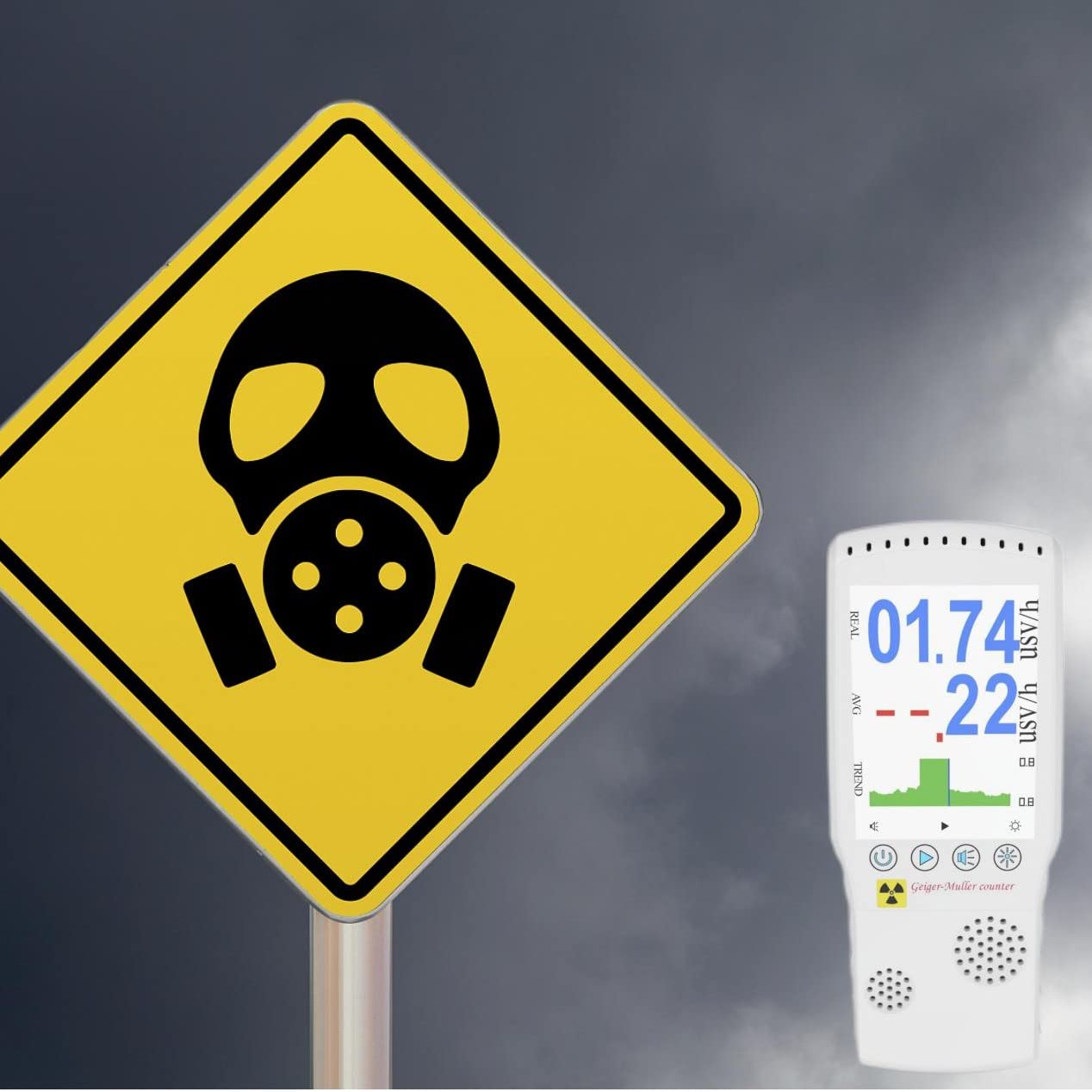 GO-SIMPLIUSE Geiger Counter Nuclear Radiation Detector Nuclear Dosimeter Monitor Portable Radiation Detector Marble Detector Beta Gamma X-ray Tester (Color Screen Version): Industrial & Scientific