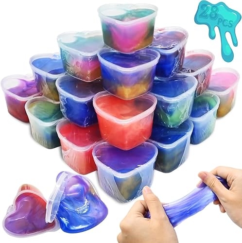 Paquete de 28 limos de galaxia, alivio del estrés del espacio exterior, juguetes de slime para niños, caza de huevos de Pascua, cesta de Pascua, disponible en Yaxa Venezuela