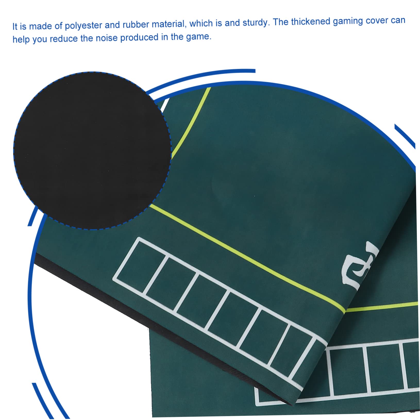 Gatuida Tappetino Protezione Duratura e Design Antiscivolo Quadrato Verde in Poliestere e Gomma Mahjong per Tavoli da Gioco e Carte