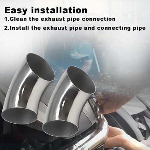 Miniatura 6 de Tubo de codo de escape OD de 3 pulgadas y 90 grados (codo de curva de mandril) SS304 de acero inoxidable apto para codo de escape modificado de