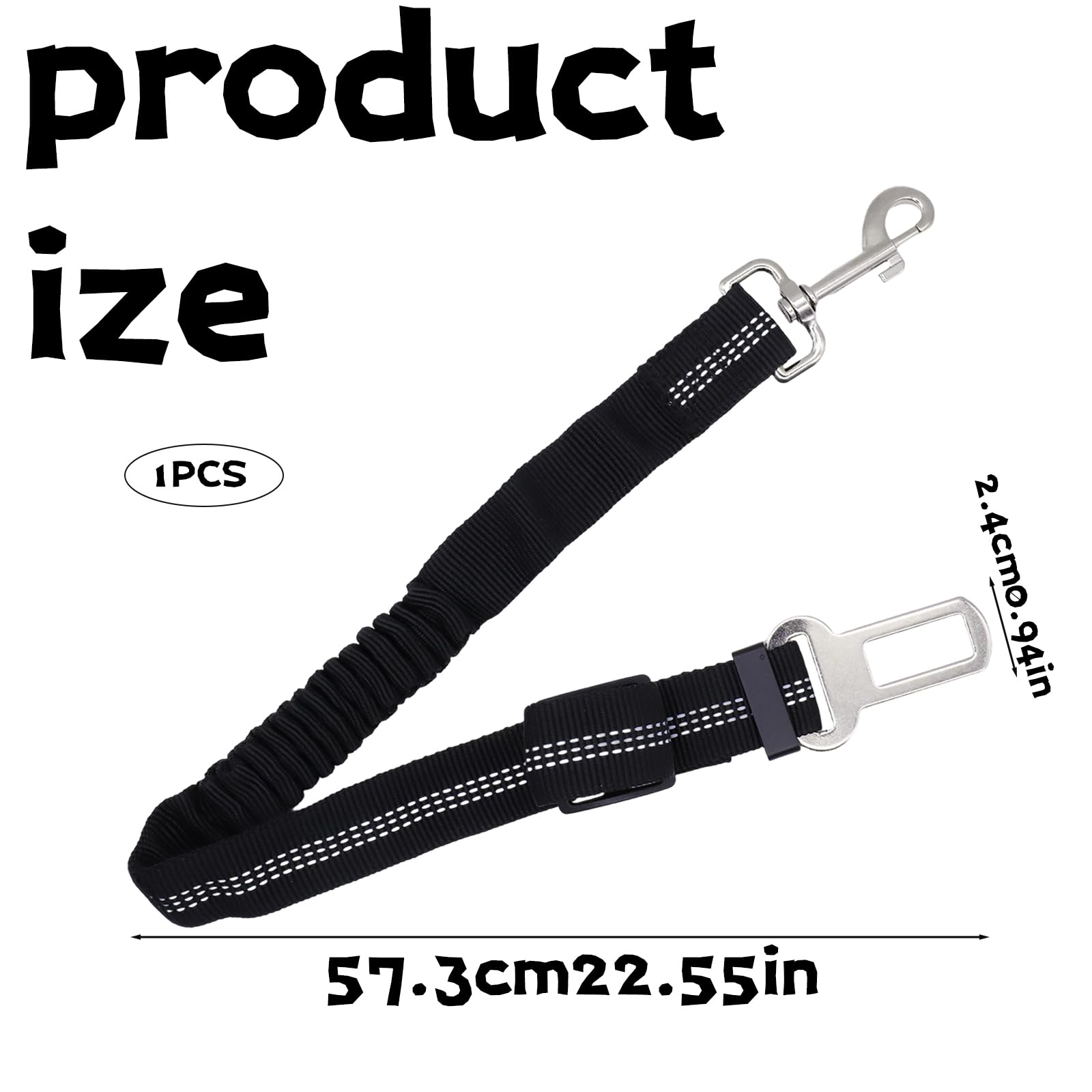 Sangle de Sécurité pour Chien avec Amortisseur Élastique, Mousqueton Solide et Longueur Réglable, Compatible avec Toutes Les Voitures pour Chien et Chat, pour Un Voyage Sûr