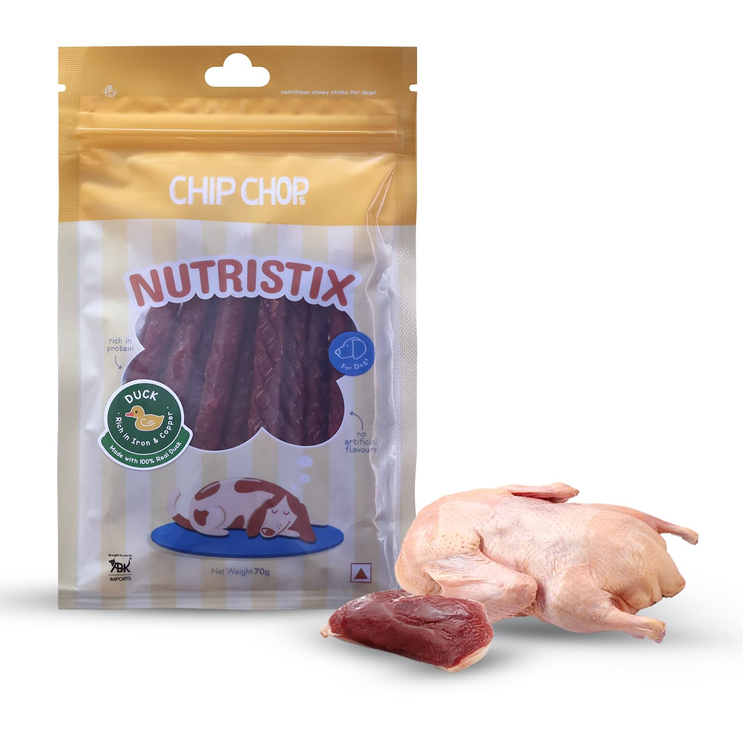 Chip Chops Nutristix Duck Flavour Dog Treat, 70 GMS Each Perfect Stick Style Dog Treat for Training, Rewards and Snacking (2 Packs) (B0CM3VW6SY) Amazon Price History, Amazon Price Tracker