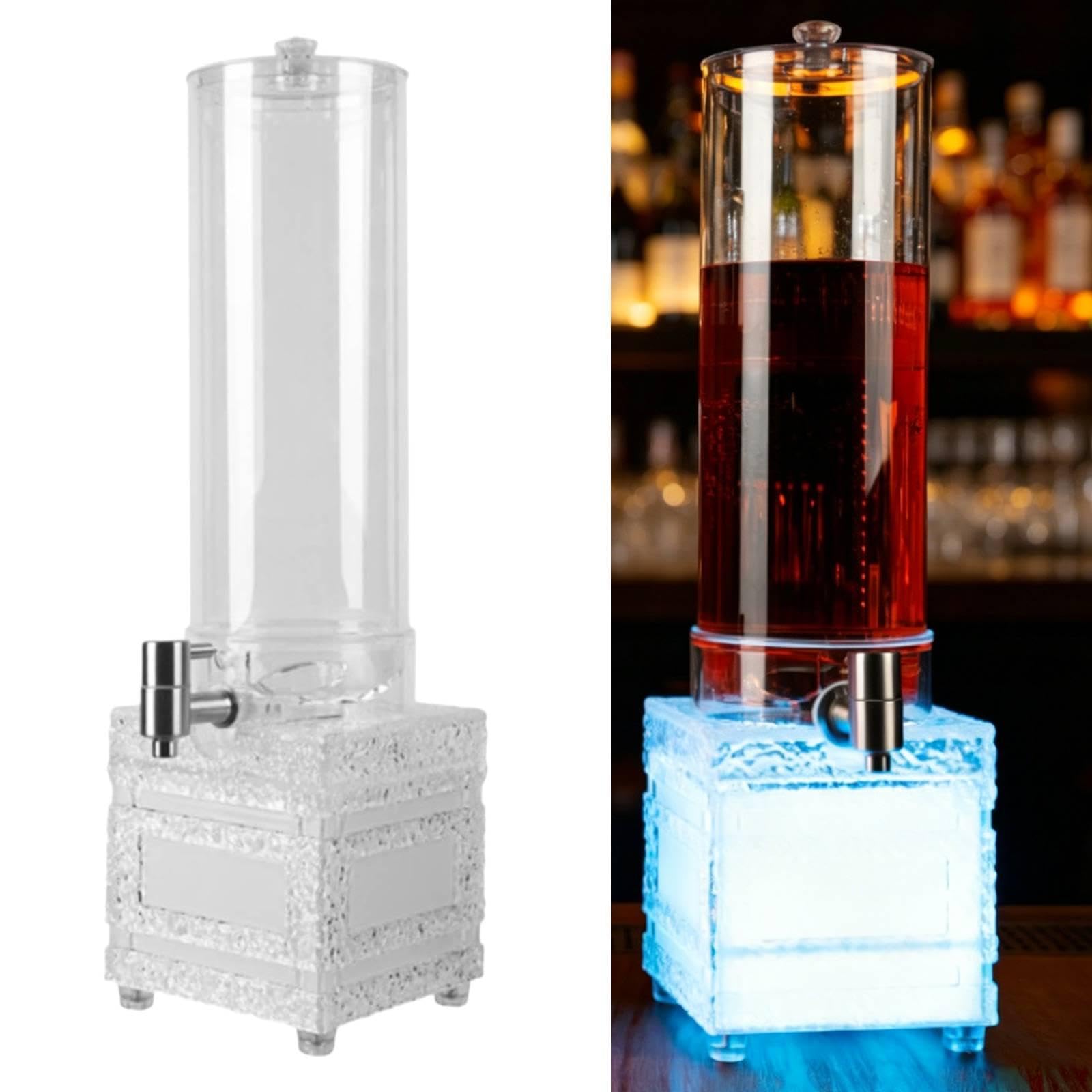 Dispensador de Cerveza Torre Acrílica Recipiente Tubo Surtidor Soporte Robusto Fácil Verter Adecuado para Fiestas Deportivas Terraza Restaurante Campi, tal como se describe, Cubo Redondo