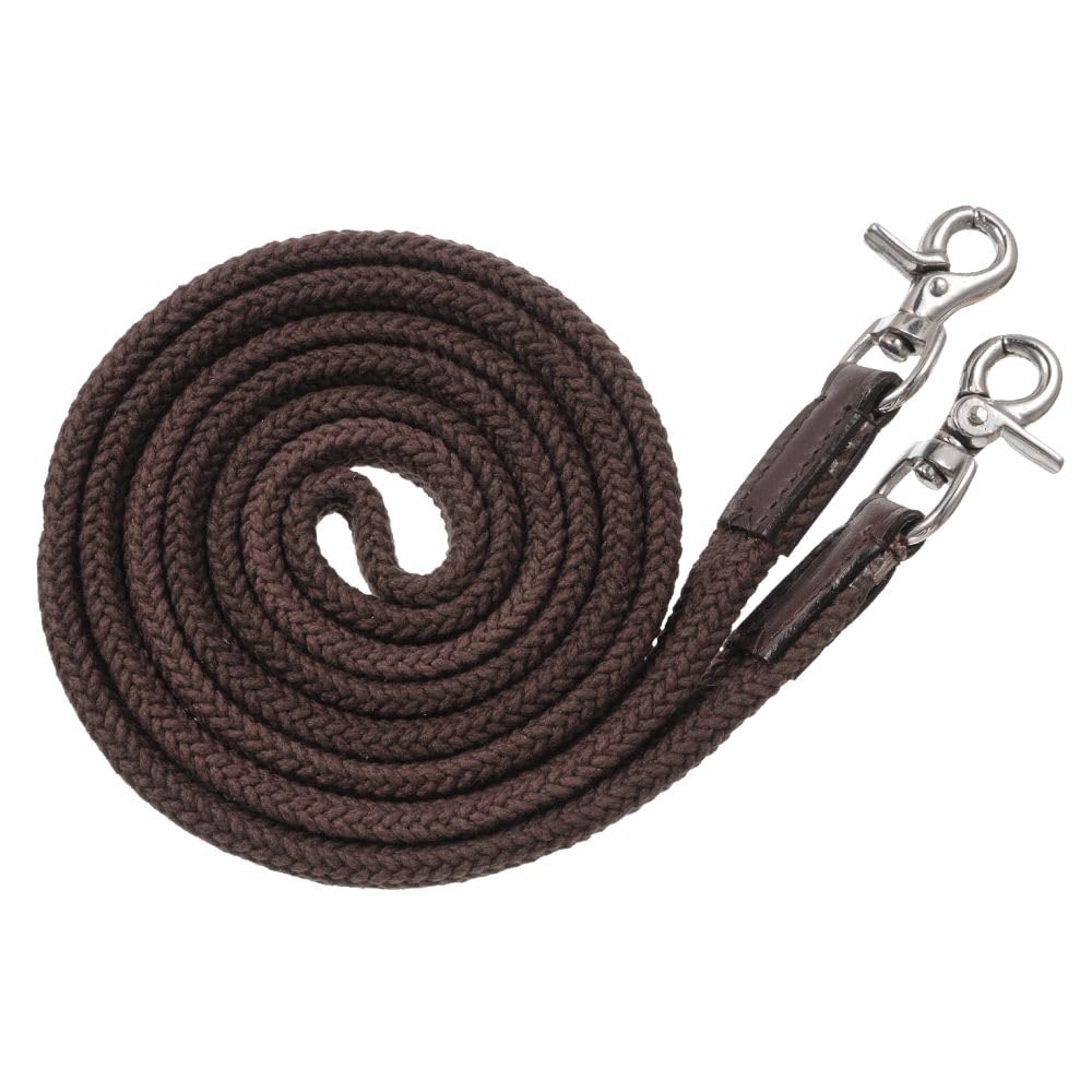 Tough 1 Royal King Deluxe Flat Roping/Contest Reins, Brown