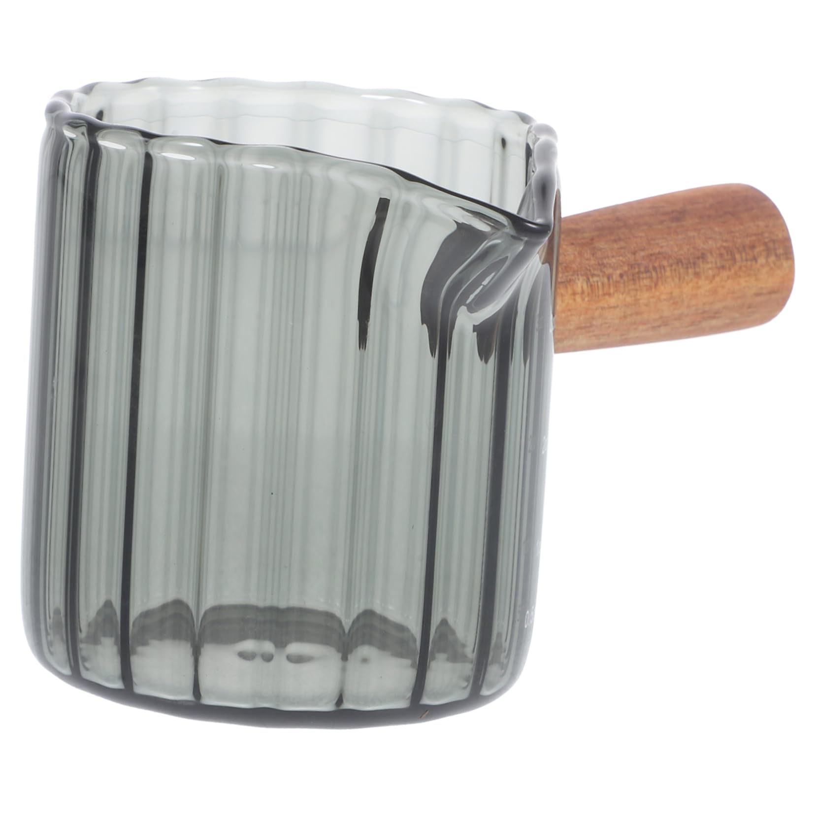 ABOOFAN 4 Piezas taza de leche pequeña taza de café taza de cafe vasos de vidrio desnatadora taza de espresso de vidrio taza medidora de expreso italiano mango de madera jarra