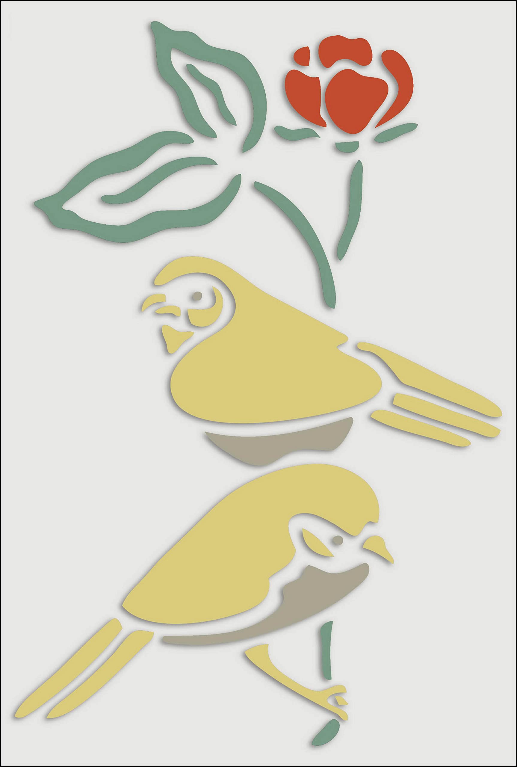 Bird Stencils Series1, Large Format Wall Art Painting Stencil, Reusable Plastic Decoration Template (Birds-13, XL)