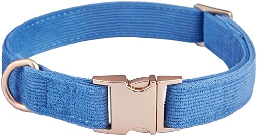 Miniatura 8 de Ewinoom Collar suave para perro con hebilla de metal, ajustable, duradero, cómodo, de pana de algodón, para perros grandes, medianos y pequeños,