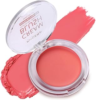 PHOERA Face Cheek Blush Cream Anglicolor Perfect Makeup Cream Blush Cheekcolor, Long-Wear, Matte, Bold, Lightweight, Blends Easily, Contours Cheeks (102#Peach)