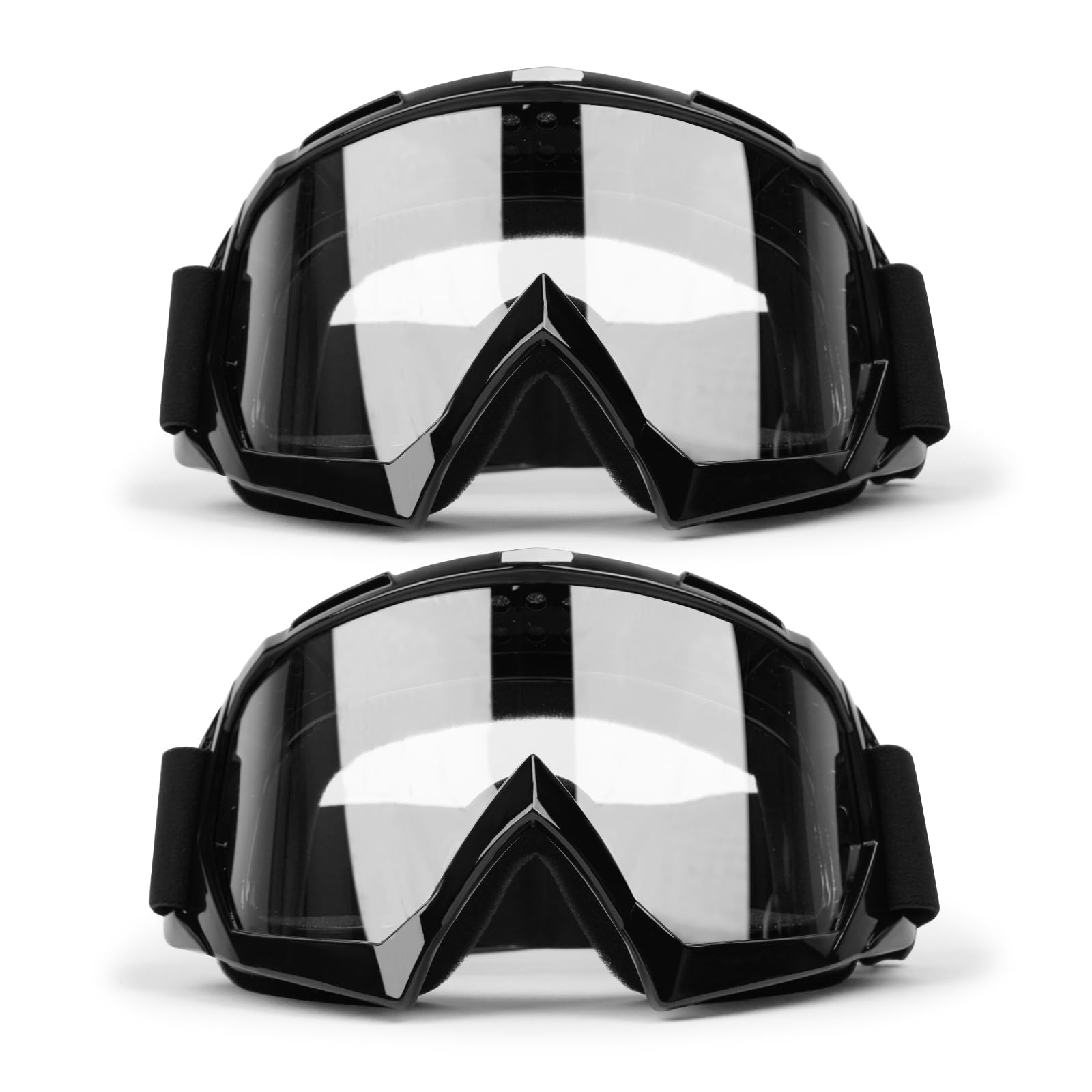 XYOP Professional Motorcycle Motocross Goggles for Men Women ATV Dirt Bike Windproof Glasses Wide Vision Powersports Racing Riding Goggles Anti-Fog Scratch Dustproof 2 Pack Clear Lens
