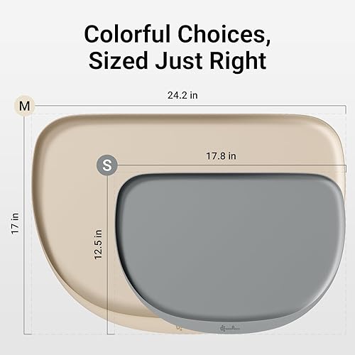 Miniatura 10 de DownyPaws Tapetes de comida para perros para suelos, impermeables, de silicona sin BPA, tapete antideslizante para alimentación de mascotas con