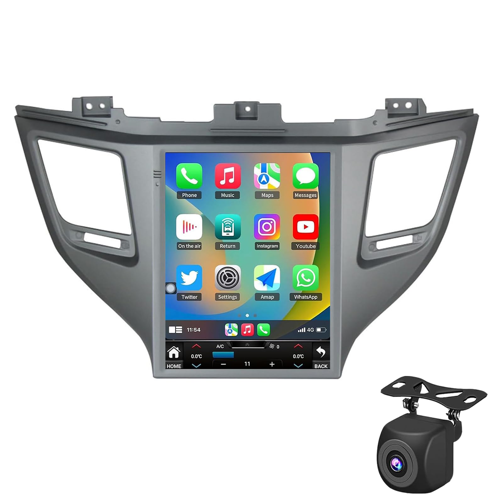 9.7 Inch Android 15 Double Din Car Radio Stereo For Hyu-ndai Tucson 2016 2017 2018 Touch Screen Multimedia Player With GPS Navigation AHD Backup Camera SWC Bluetooth Carplay FM AM(Color:4G 8G+128G)