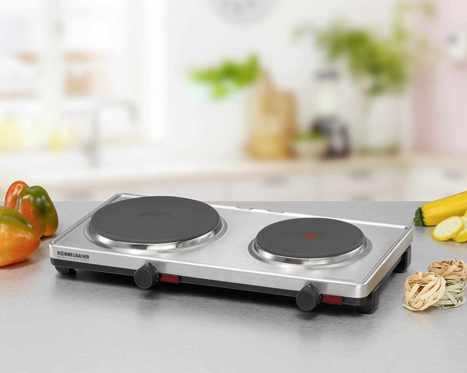 Rommelsbacher AK 3099/E Plaque de cuisson double Acier inoxydable 3000 W (Import Allemagne)