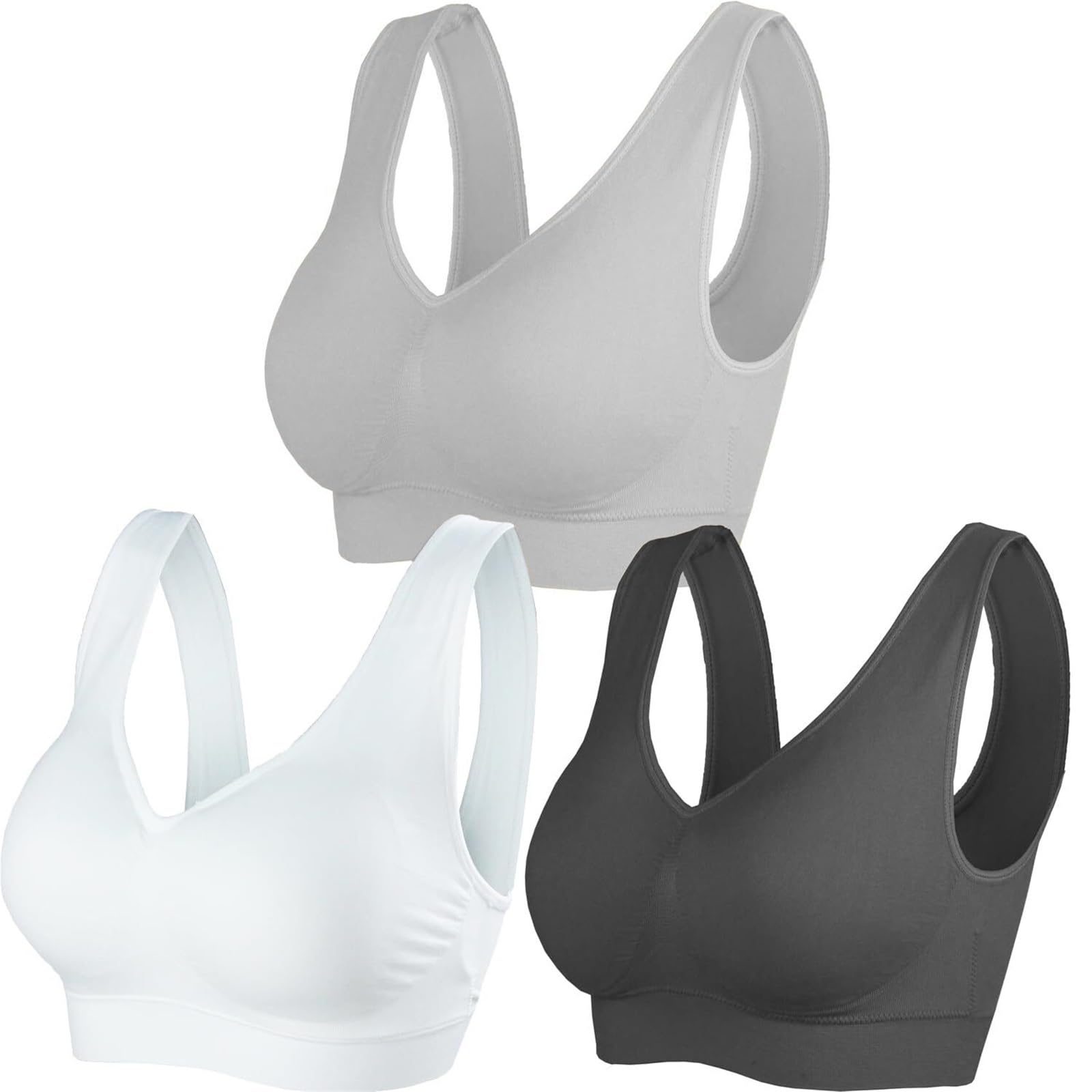 Reggiseno Sportivo Donna Reggiseno Sportivo da Donna Fitness Corsa Yoga Reggiseno Elasticizzato Traspirante E Confortevole Senza Cuciture Comfort Reggiseno Sportivo(G,3XL)