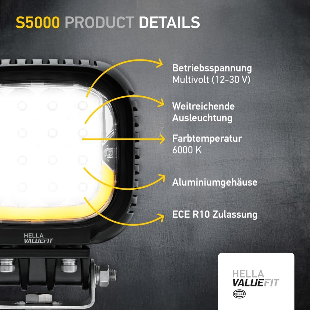 HELLA Valuefit 1GA 357 109-221 LED-Arbeitsscheinwerfer S5000 2.0-12/24V