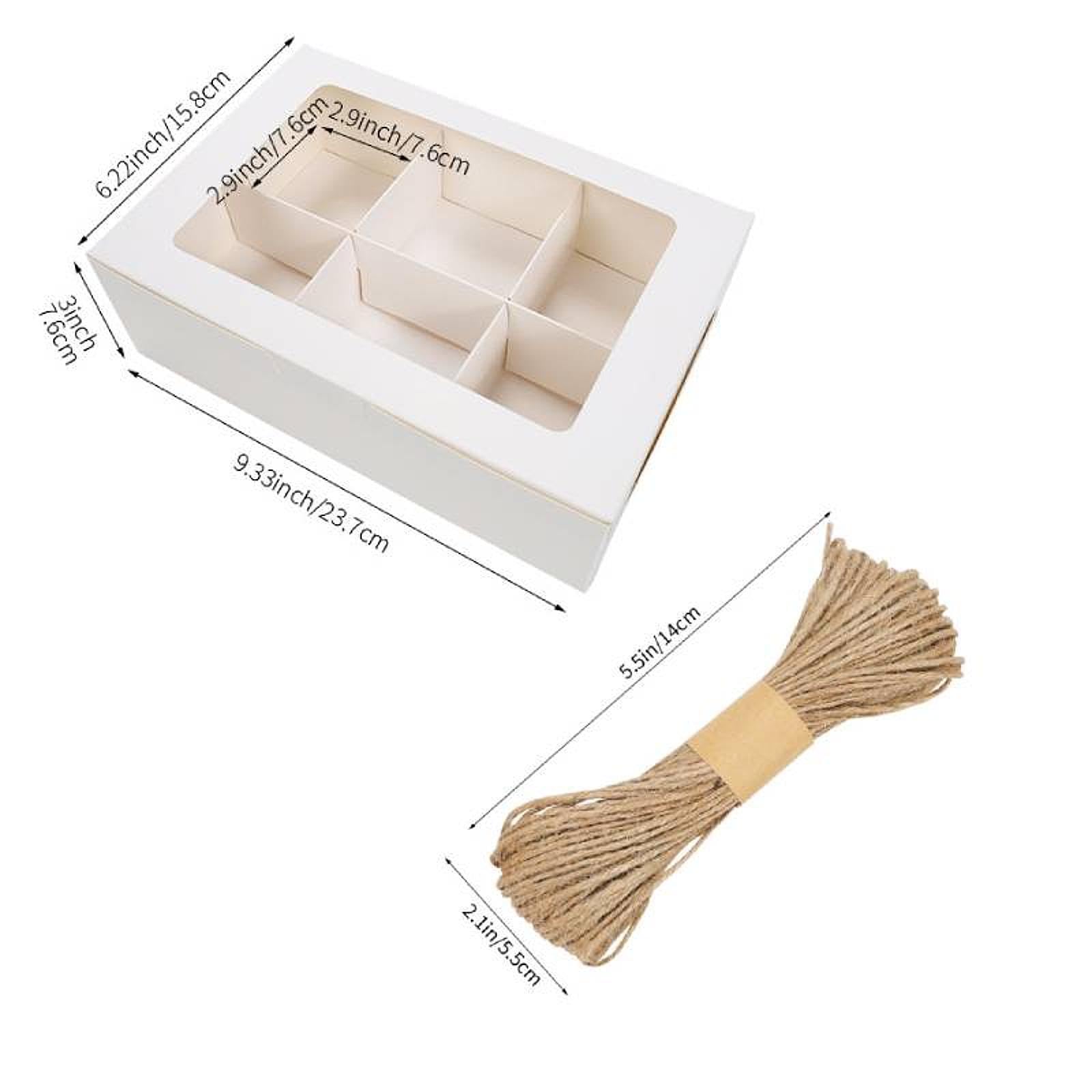 12 Pezzi Scatole Cupcake Porta Dessert Biscotti Dolci in Carta Sportello Trasparente Pronte All’uso Adatte per Compleanni Feste Shop Confezio, 6 Griglie
