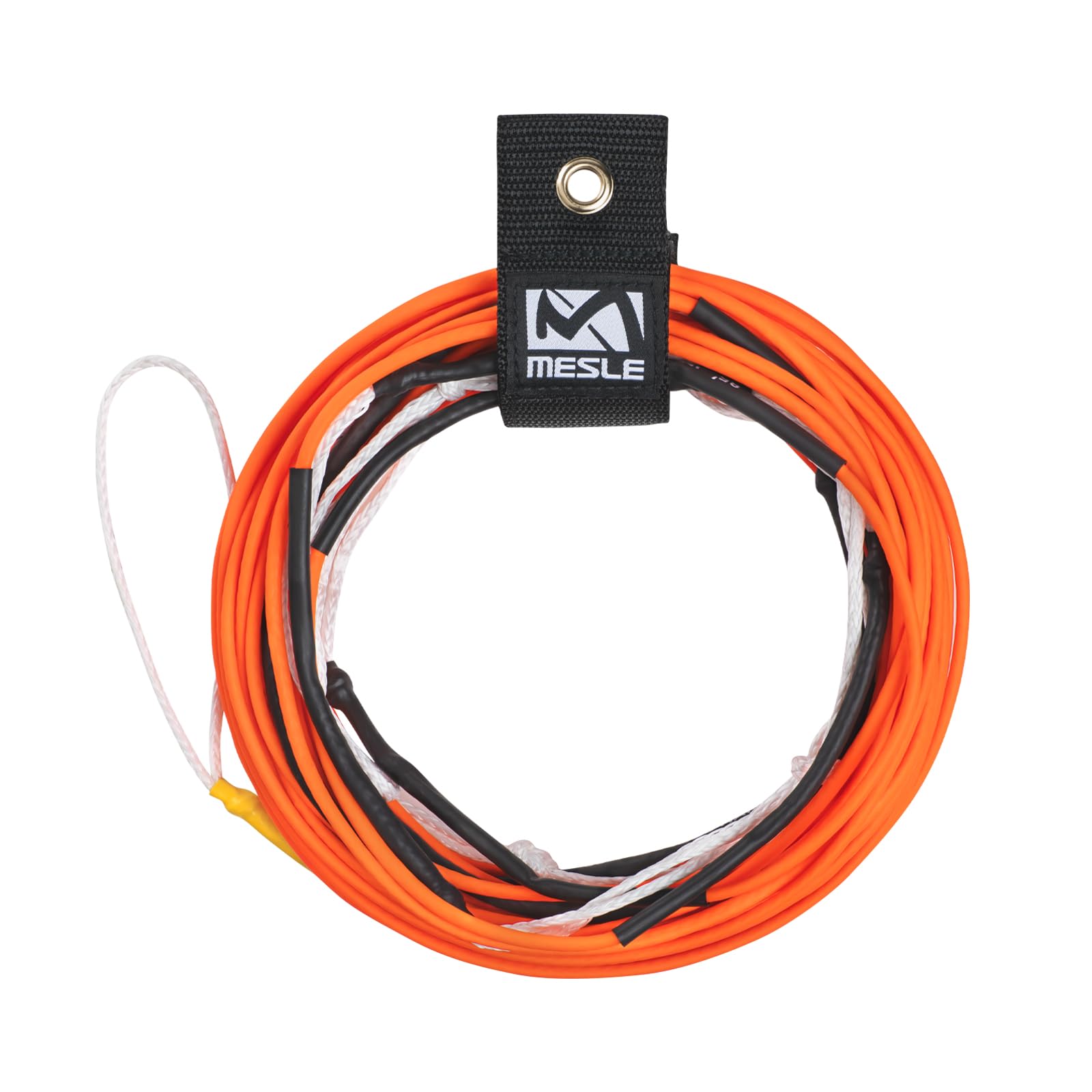 MESLE Wakeboard Haupt-Leine Ten 80', Non-Stretch Silikon Rope, Länge 24,4 m - 15,2 m, 7 Sektionen, Dyneema-Silikon Wettkampf-Seil, schwimmend, inkl. Rope Keeper