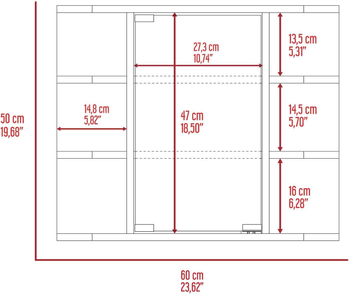 Tuhome Milan Medicine Cabinet with Six External Shelves, Mirror, Three Internal Shelves, Modern Bathroom Storage Solution