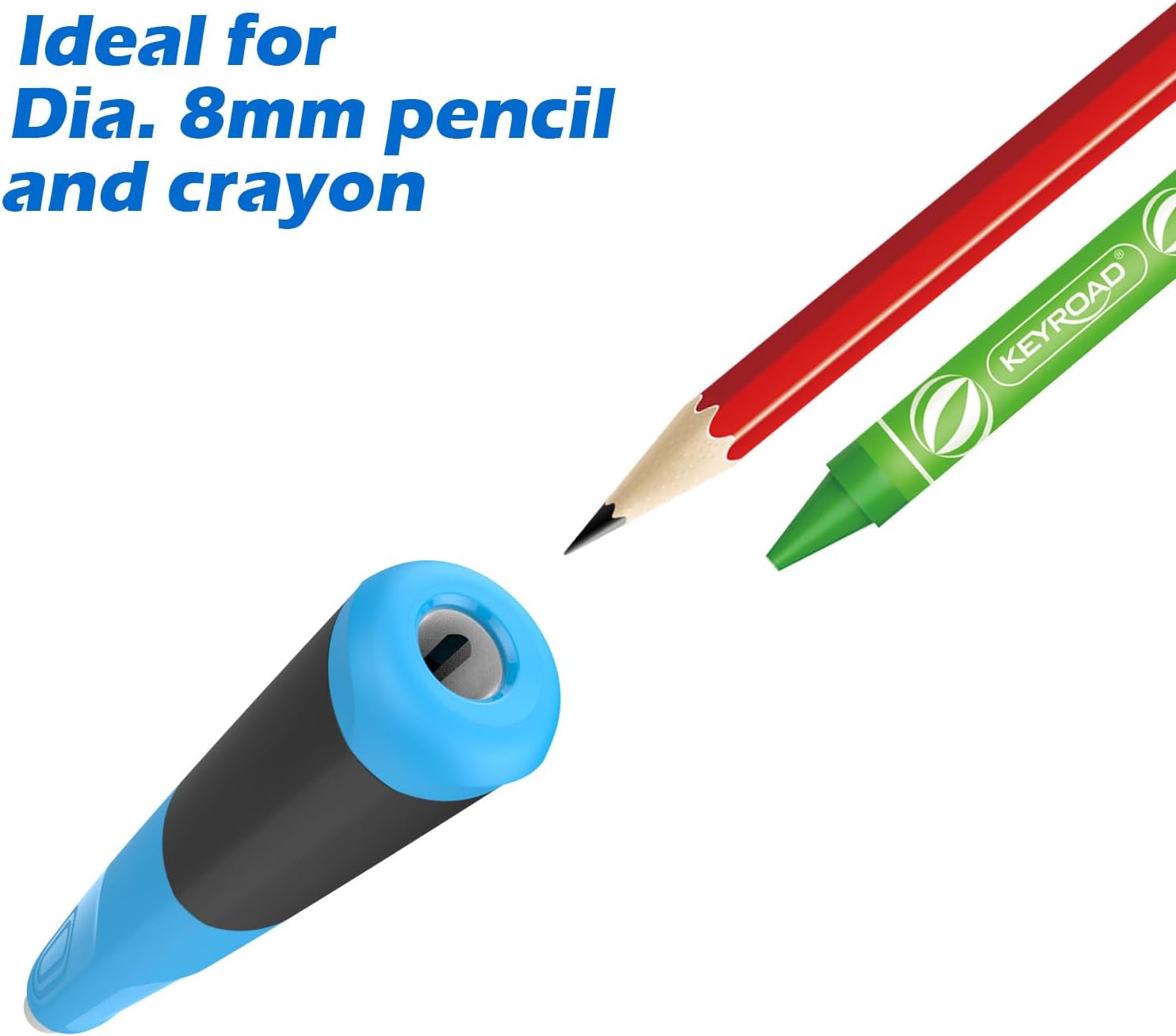 Keyroad KRD Blister 1 School Supplies - Blue Pencil Holder with Sharpener and Eraser - Ergonomic Design Blade - Office Supplies and Stationery