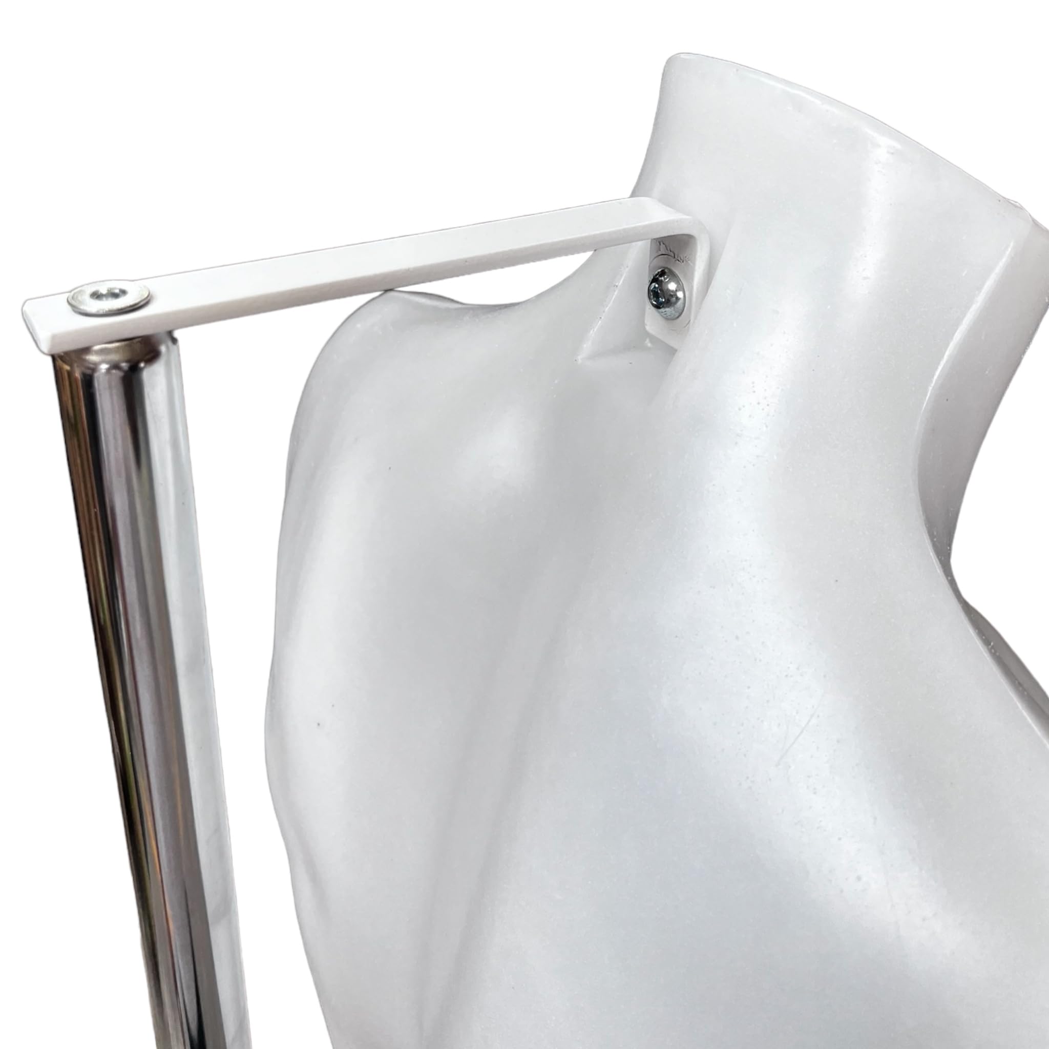 Buste De Mannequin Femme Blanc - Pour Lingerie, Maillots De Bain, Vêtements De Sport - Avec Support Métal Réglable