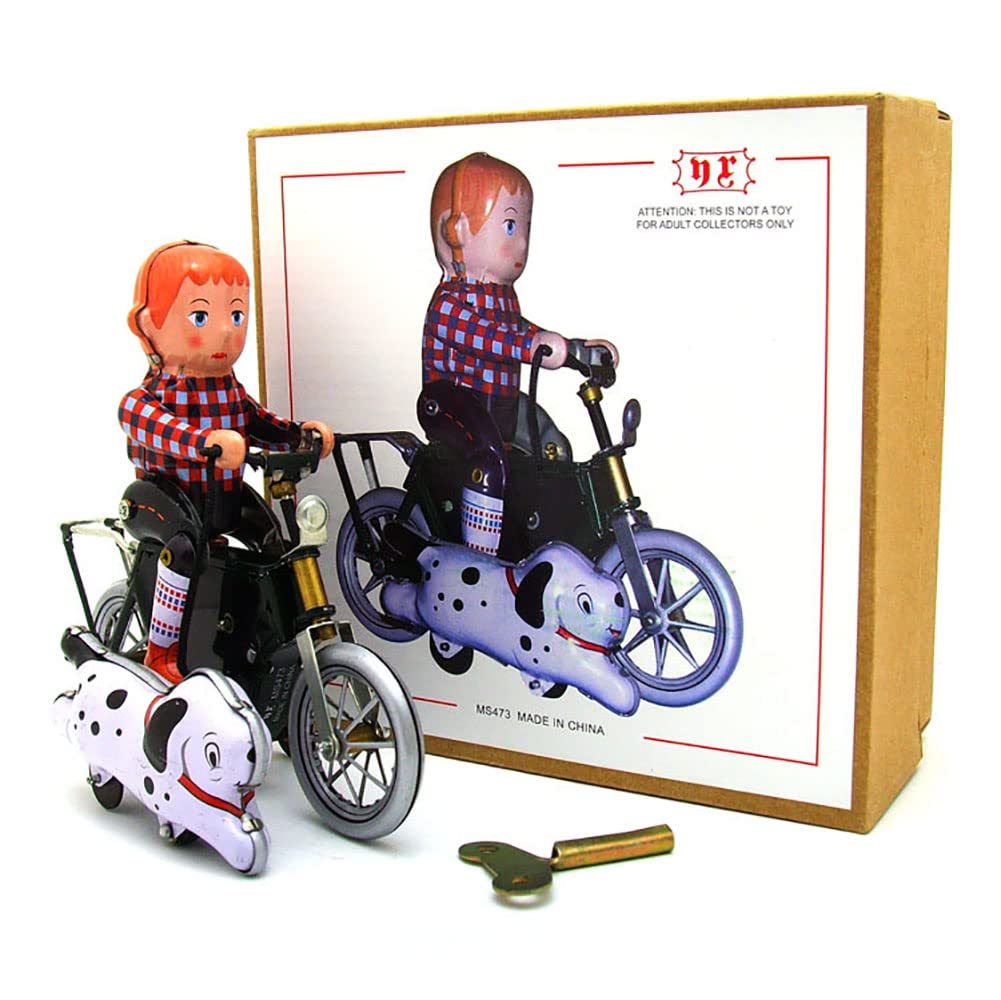 Retro Wind Up Toy Ms473 Petit Chasseur Enfants Marchant Le Chien Année du Singe Thème Jouets Créatifs en Étain Cadeau De Collection Vintage