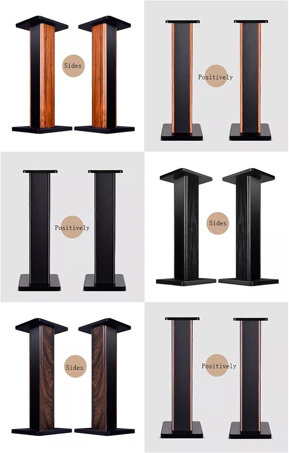 GLigeT Monitor Speaker Stands Audio Bracket Wooden Bookshelf Speaker Stand Card Package Surround Speaker Bracket Floor Stand can be Filled with Sand Studio Monitor Stand(C,70CM)