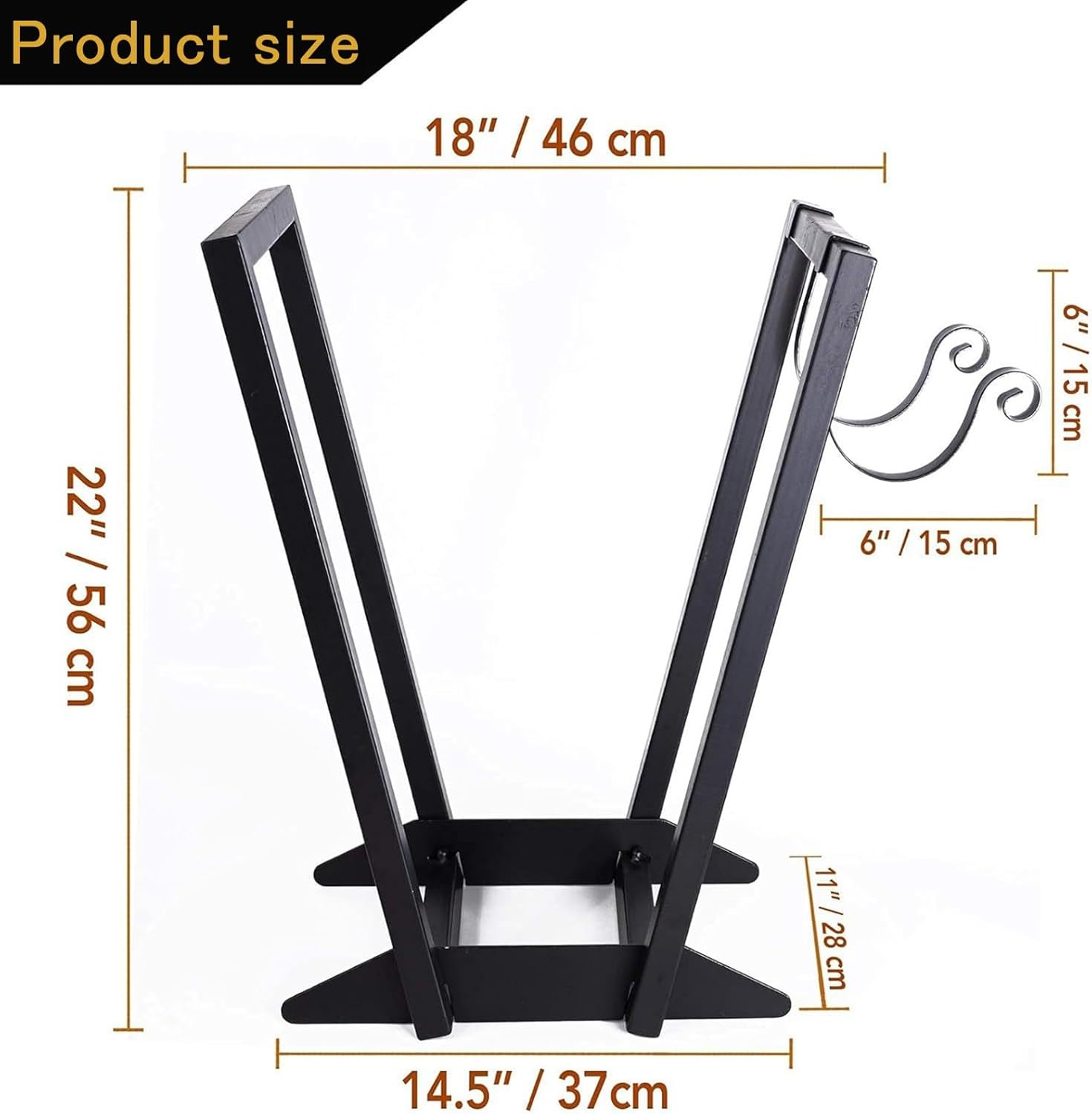 Firewood Rack Stand Firewood Holder for Fireplace with Hook Logs Storage Organizer Suitable for Indoor Fireplace Or Outdoor Patio