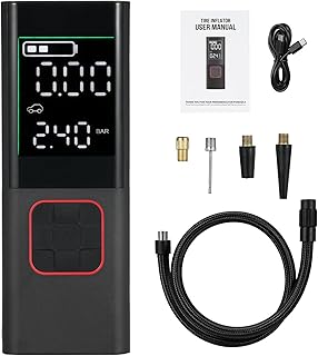 ROWCES Inflador de pneus Compressor de ar portátil 160PSI Bomba de ar sem fio para pneus de carro 2600mAh Bateria recarregável Bomba de ar de bicicleta com tela LCD para pneus de carro, motocicleta,