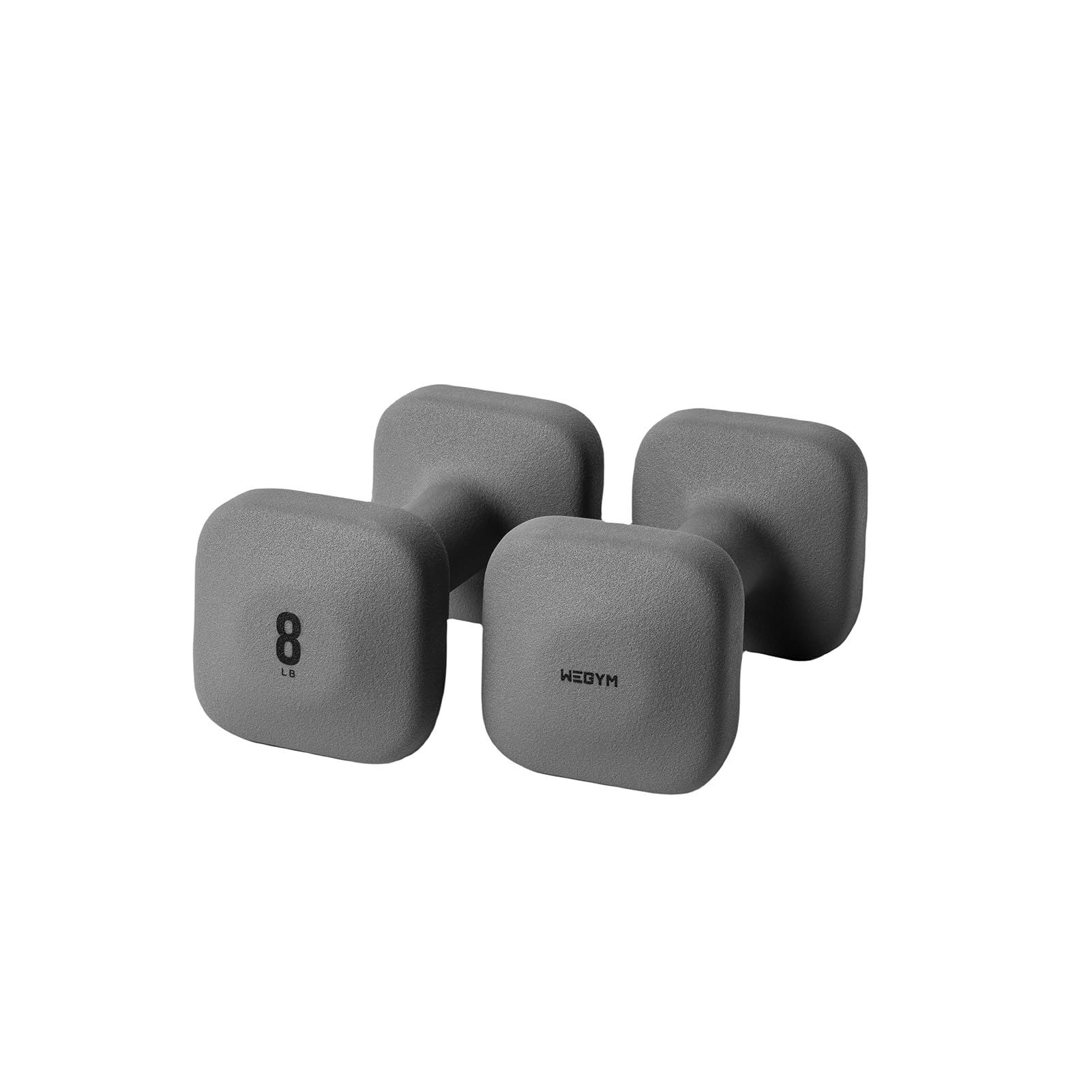 WeGym SafeGrip Square Dumbbells with Anti Slip Handles, Aesthetic Free Weights for Home Workouts, Stable Design Prevents Rolling during Floor