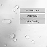 Vista 6 de MERCHR Cortina de ducha única con diseño floral rosa para decoración de baño, diseño de margaritas rosas y grises, elegante diseño de flores