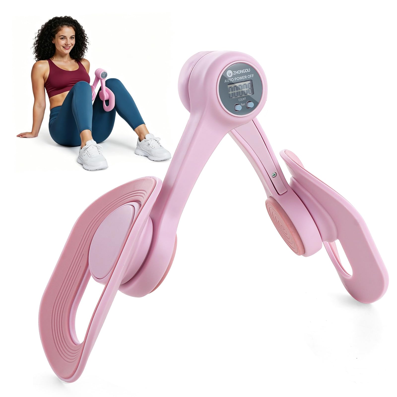 Kegel Pelvic Floor Trainer for Women, Lychico Inner Thigh Muscle Master Leg Strengthener Exerciser, Smart Counter & Timer, Non-Slip EVA Pelvic Floor Muscle Training Device for Home Fitness