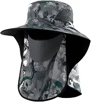 Chapéu de Pesca Camuflado Passeio Trilha Acampamento com Proteção do Sol UV