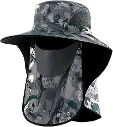 Chapéu de Pesca Camuflado Passeio Trilha Acampamento com Proteção do Sol UV