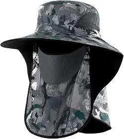 Chapéu de Pesca Camuflado Passeio Trilha Acampamento com Proteção do Sol UV