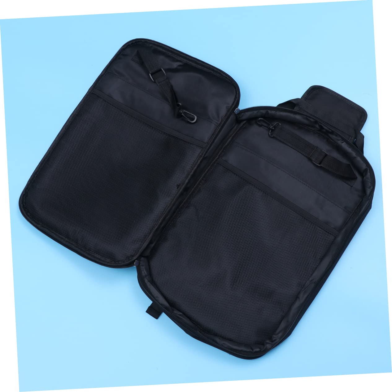 ifundom Custodia per Bacchette Batteria in Pvc Nero Doppio Gancio e Manico, Resistente e Comoda da Trasportare, per Prove e Concerti
