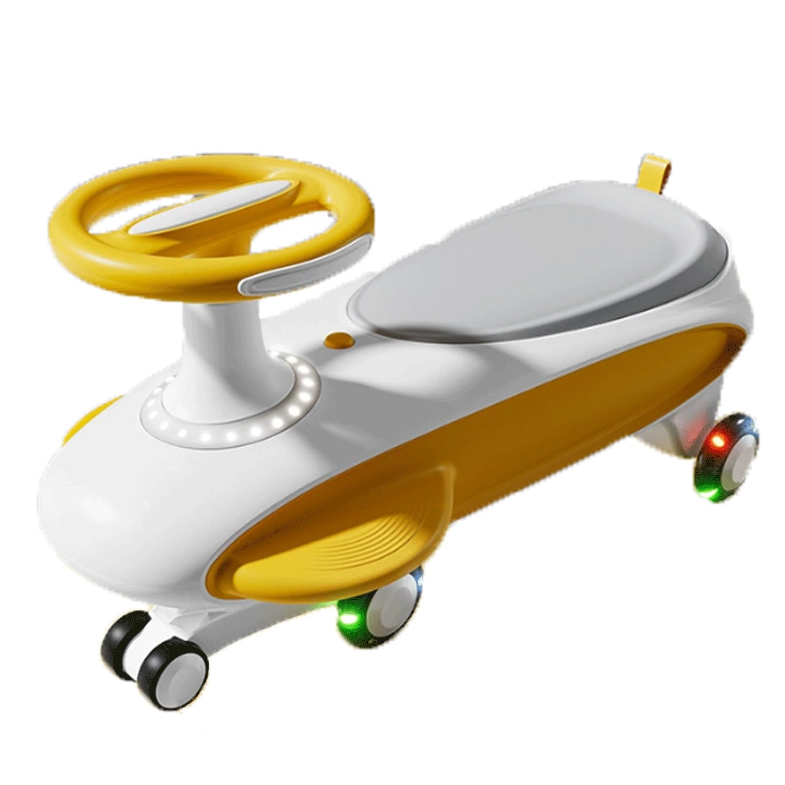 SDGBCXD Swing Car, Wiggle Car Music Light Anti-rollover For Kids Swing Silent Flash Wheel Age 3 And Up Months Cars(Gelb)
