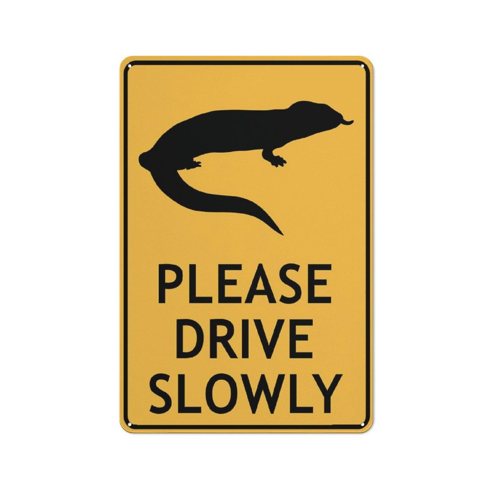 peiyeety Blue Tongue Lizard Please Drive Slowly Sign Metal Signs 12x16 Inches Rust Free Aluminum,Uv Ink Printing,Durable/Weatherproof Outdoor for Home