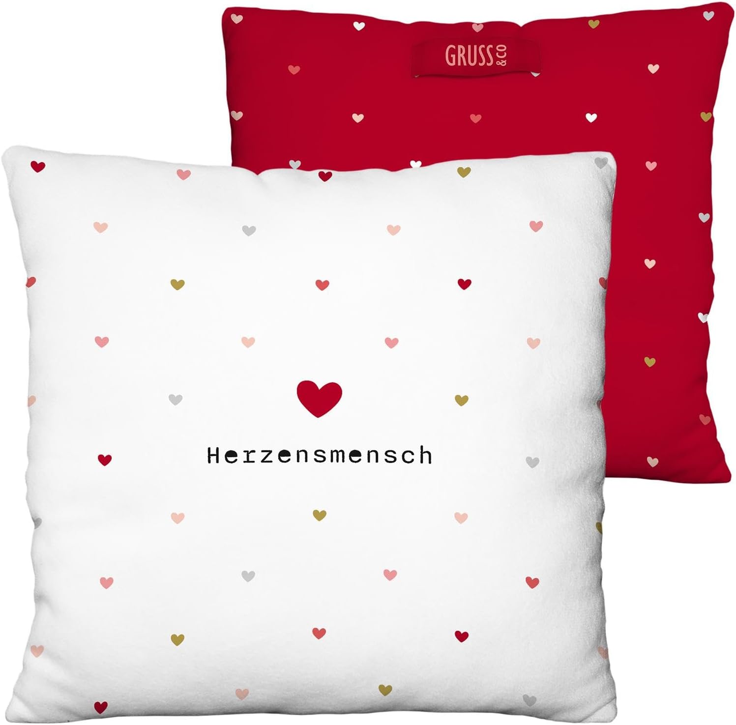 Plüschkissen Motiv ""Herzensmensch""
