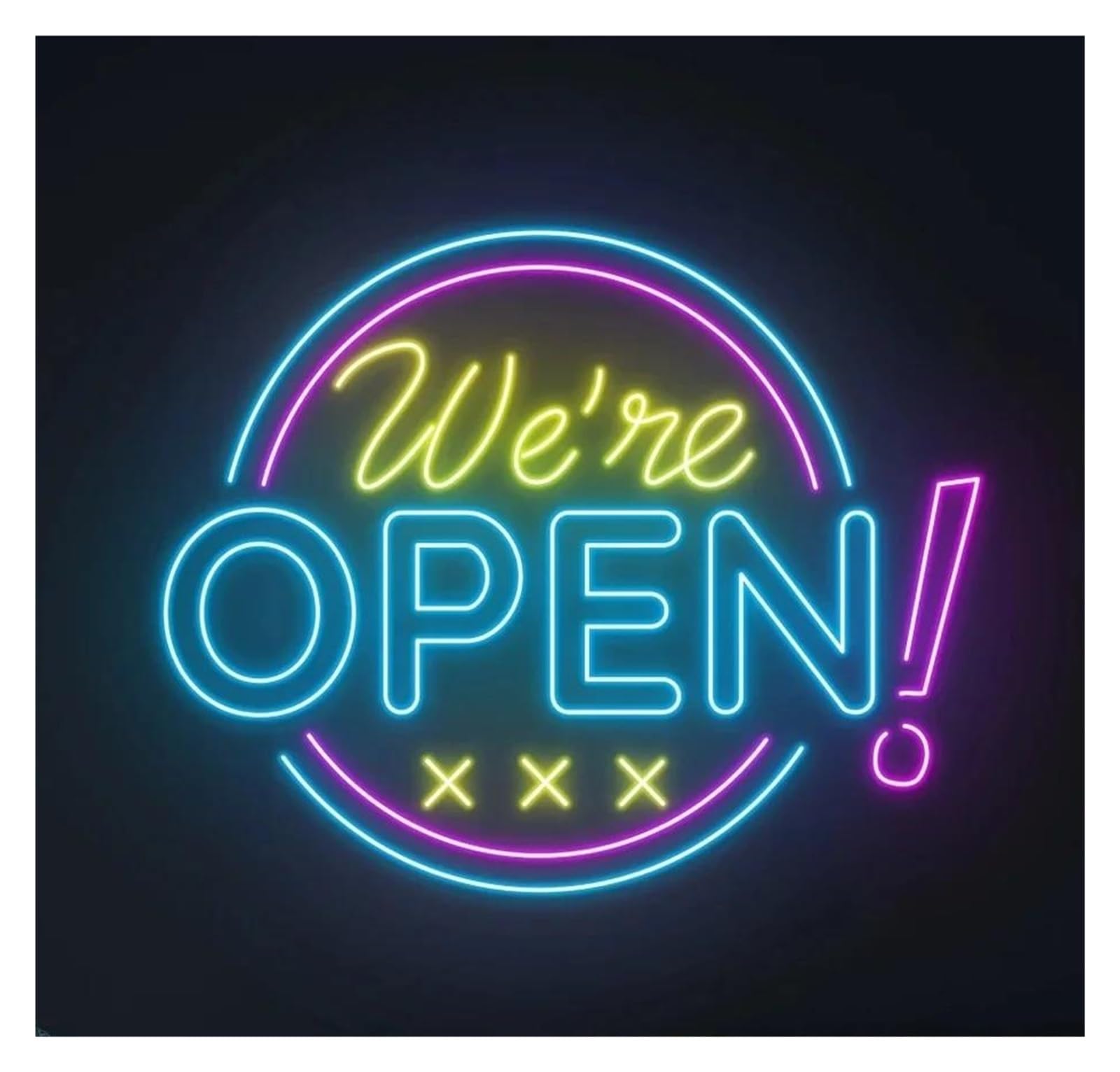 RONGCH Hanging Art Signs We are Open Led Neon Sign Retro Business Storefront Cafe Restaurant Bar Shop Decor 50cm