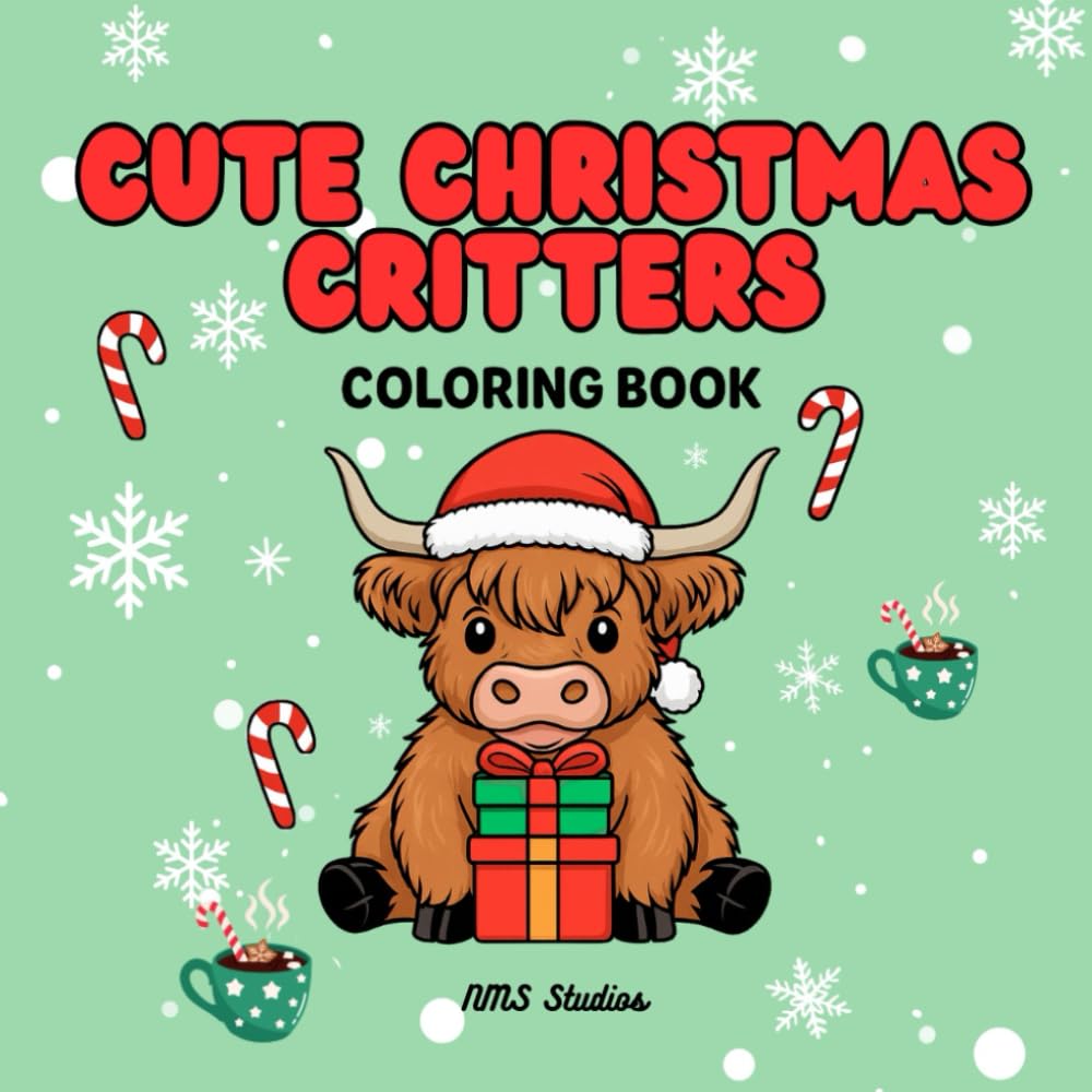Cute Christmas Critters: A Bold & Easy Coloring Book for All Ages