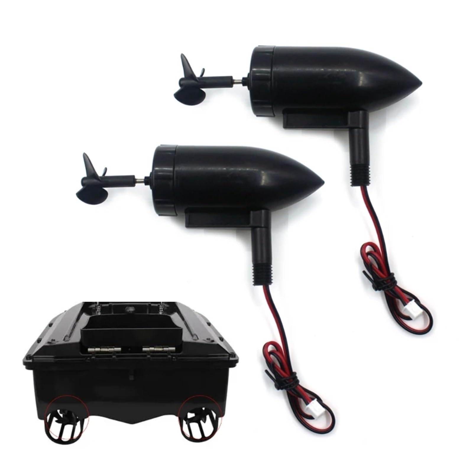 2 propulsores for Barco de Cebo, hélices Motor subacuático, Accesorios for , Kits modificados for Bricolaje for Pesca 2011-5(Set)