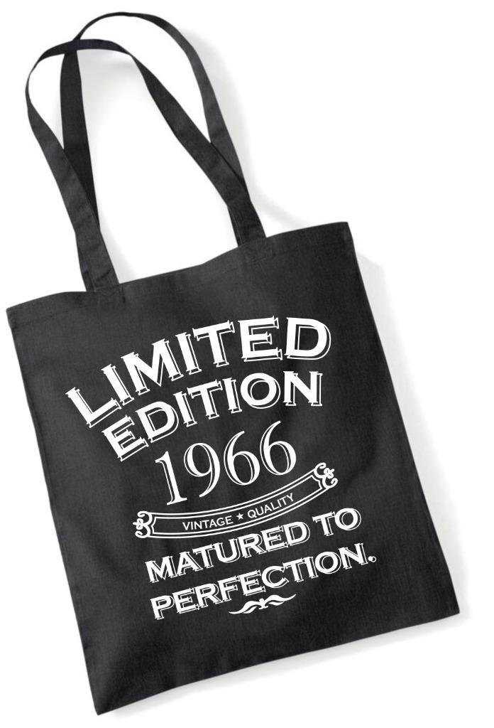 Birthday Gift Present Tote Shopping Cotton Fun Bag Limited Edition Matured To Perfection Year 1966
