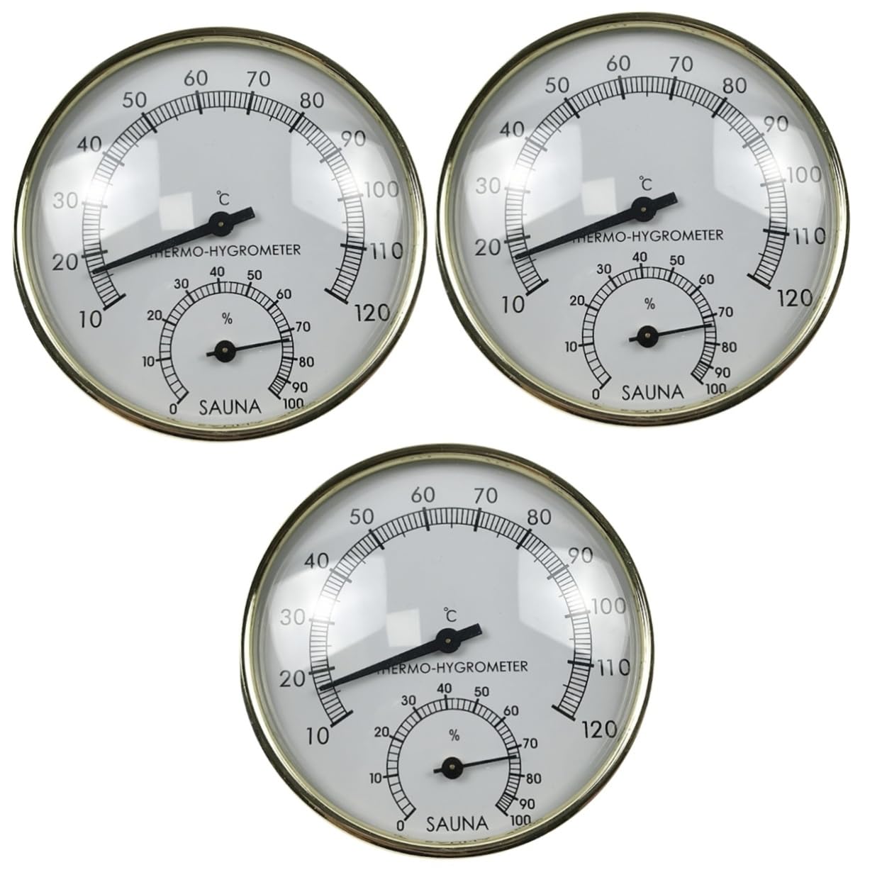 Kisangel Lot De 3 Thermomètres Hygrométriques Et Thermométriques Analogiques Compacts Pour Chambre Maison Et Sauna Celsius