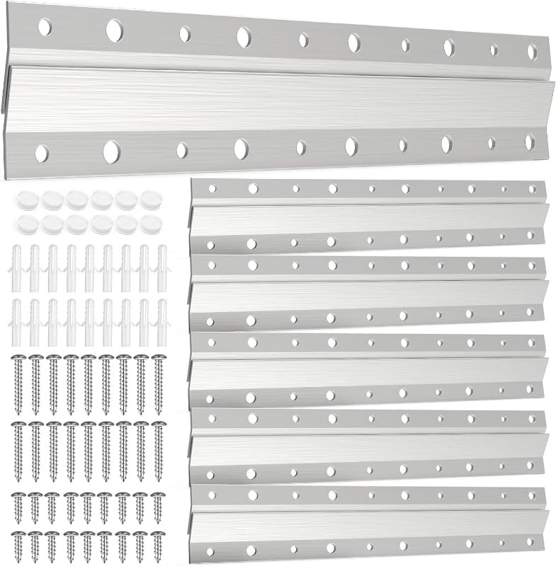 Image of French Cleat Picture Hanger 10inch,Wall Mounting Brackets Cleat Picture Hanger Kit Z Bar Clips for Hanger Supports 100lbs,Z Bracket Picture Hangers Kit for Pictures,Mirrors,and Art (6Pairs)