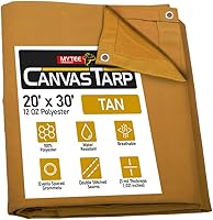 Vista 56 de Mytee Products Lona de lona marrón oscuro de 6 x 8 pies de 12 onzas, resistente al agua y transpirable, lonas resistentes, cubierta de lona