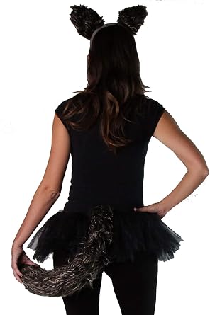Wolf Ears & Tail Costume - Oversized Plush - Grey