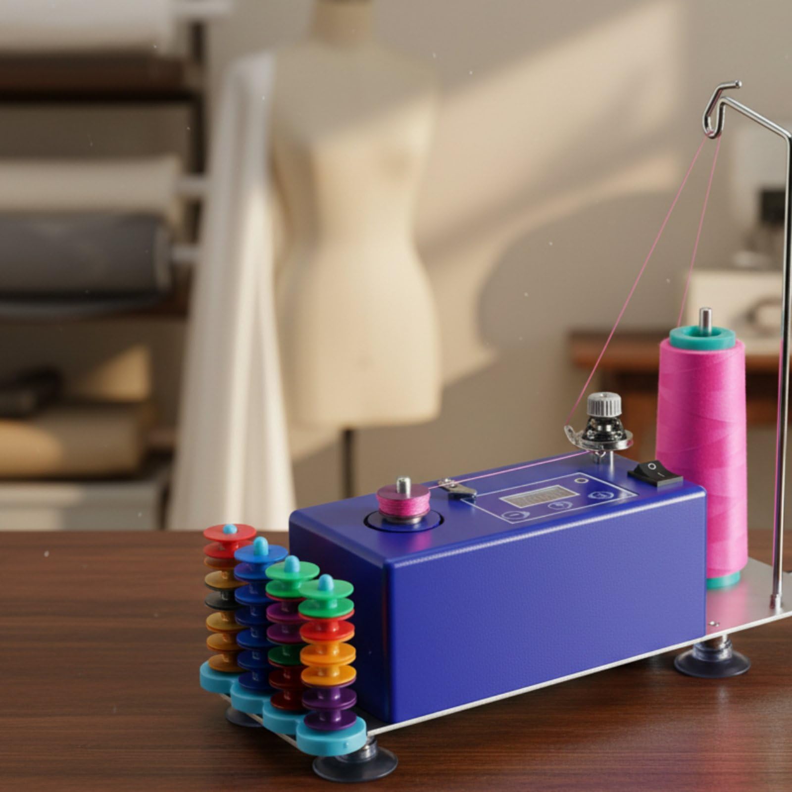Macchina da Cucire Compatta Avvolgitore Bobina Filo Display Automatico Fermo Spegnimento Funzione Regolazione Adatta per Casa Artigiani Textile Corsi di Cucito Appassionati Sartoria