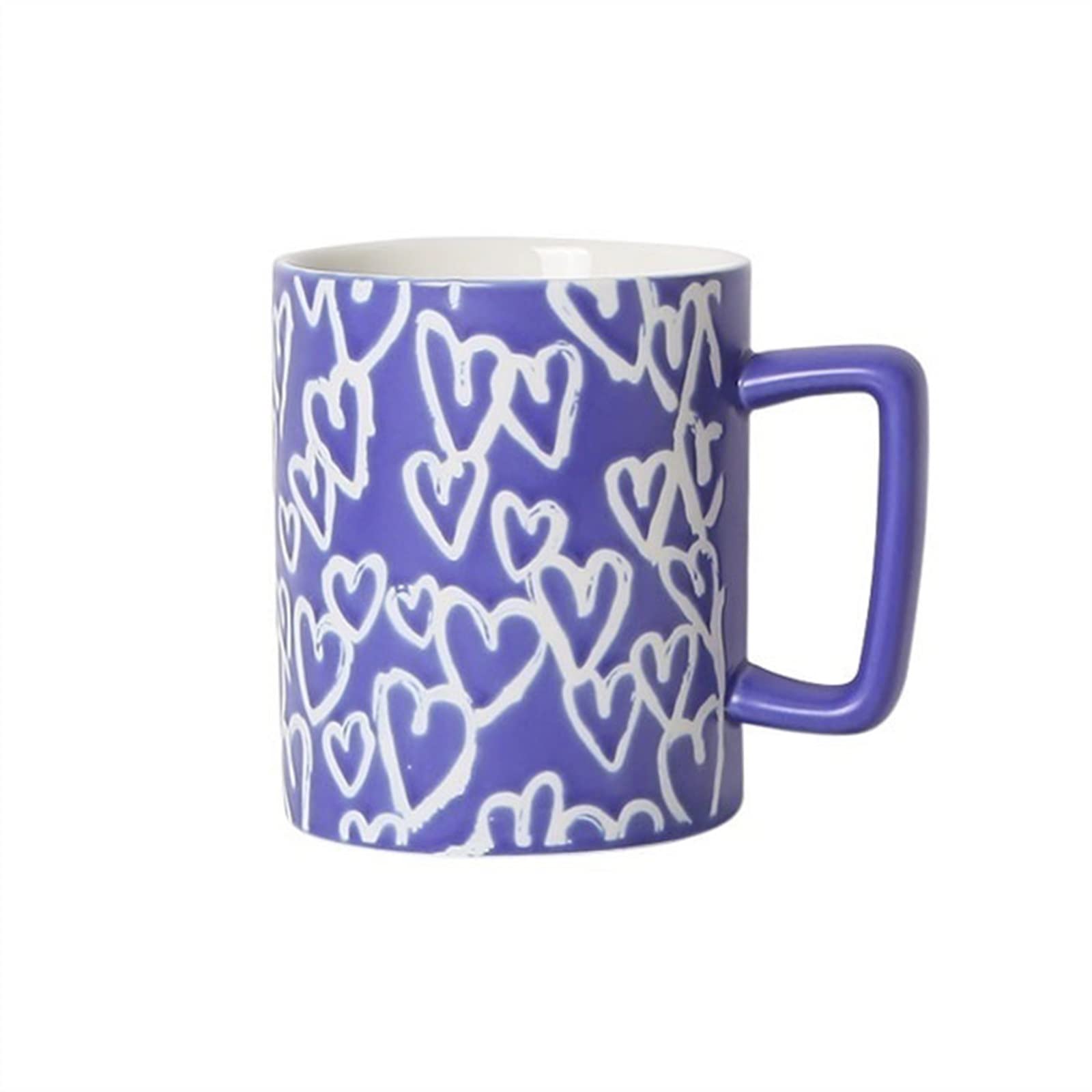 Kubki Personalizowane Ceramiczne Biurowe Kubki Do Picia Premium Domowe Śniadanie Mleko Owsiane Kubki Kwiatowy Wzór Kubek Mleko Herbata (Szary)