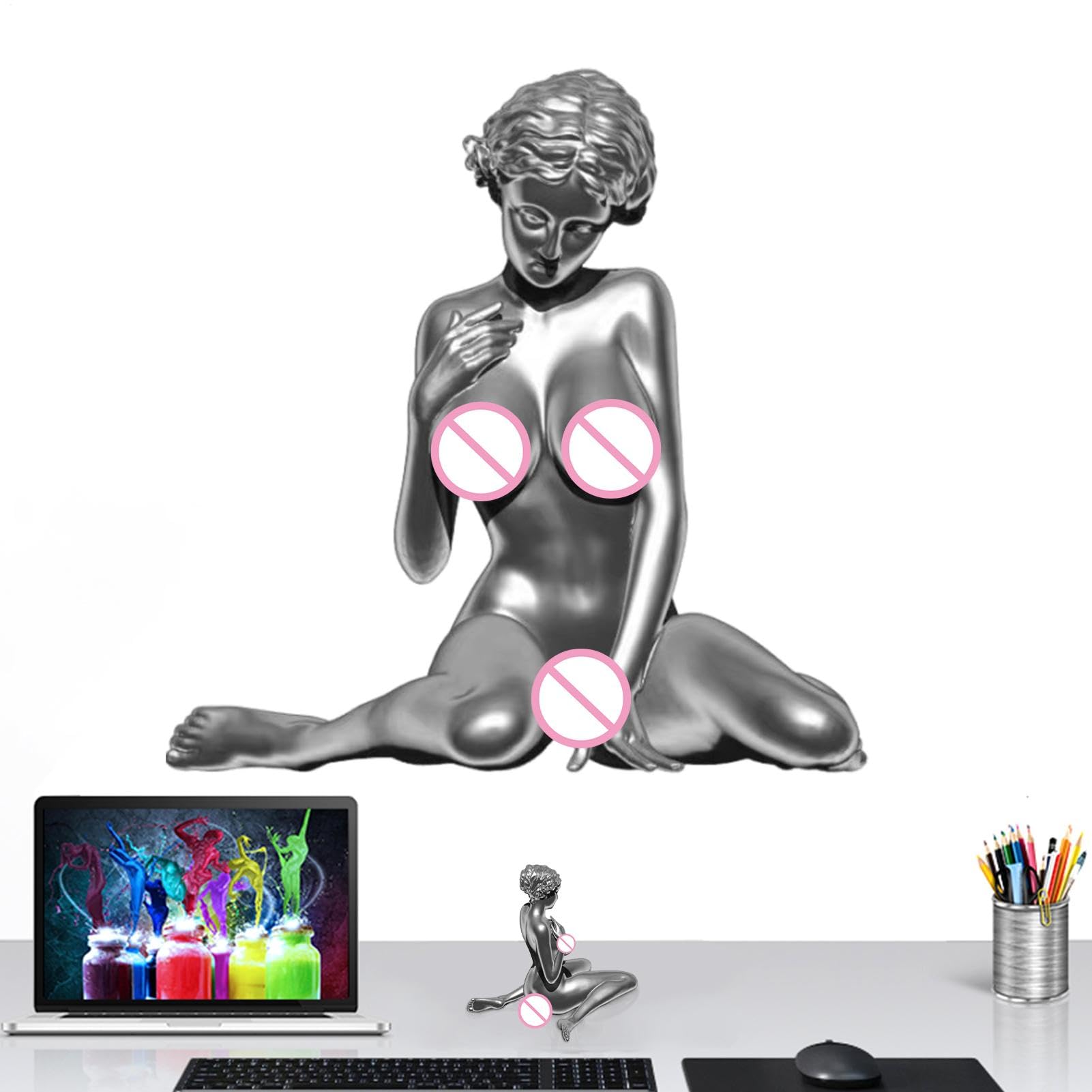 Escultura de niña – Estatua de niña de bronce y resina, escultura de diosa, modelo de resina desnuda de mujer sexy | Estatua de cuerpo femenino, escultura artesanal decorativa, decoración de arte